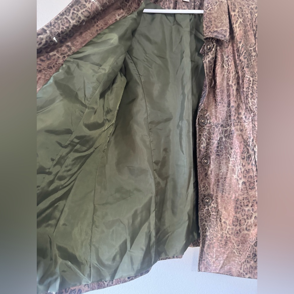 Vintage 90’s Y2K  Birch Hill Brown Animal Print burnout Women's Jacket medium - Picture 6 of 12
